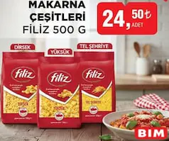 FİLİZ MAKARNA ÇEŞİTLERİ 500 G fiyat ve kampanya bilgisi
